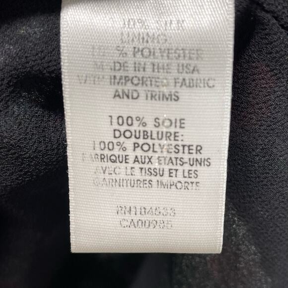 Nanette Lepore Silk Blouse Top Shirt Flutter Sleeve with Lace Floral M - Picture 5 of 9